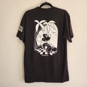Neff x Disney Mens Size Medium Mickey Mouse No Worries Graphic Black T Shirt NWT